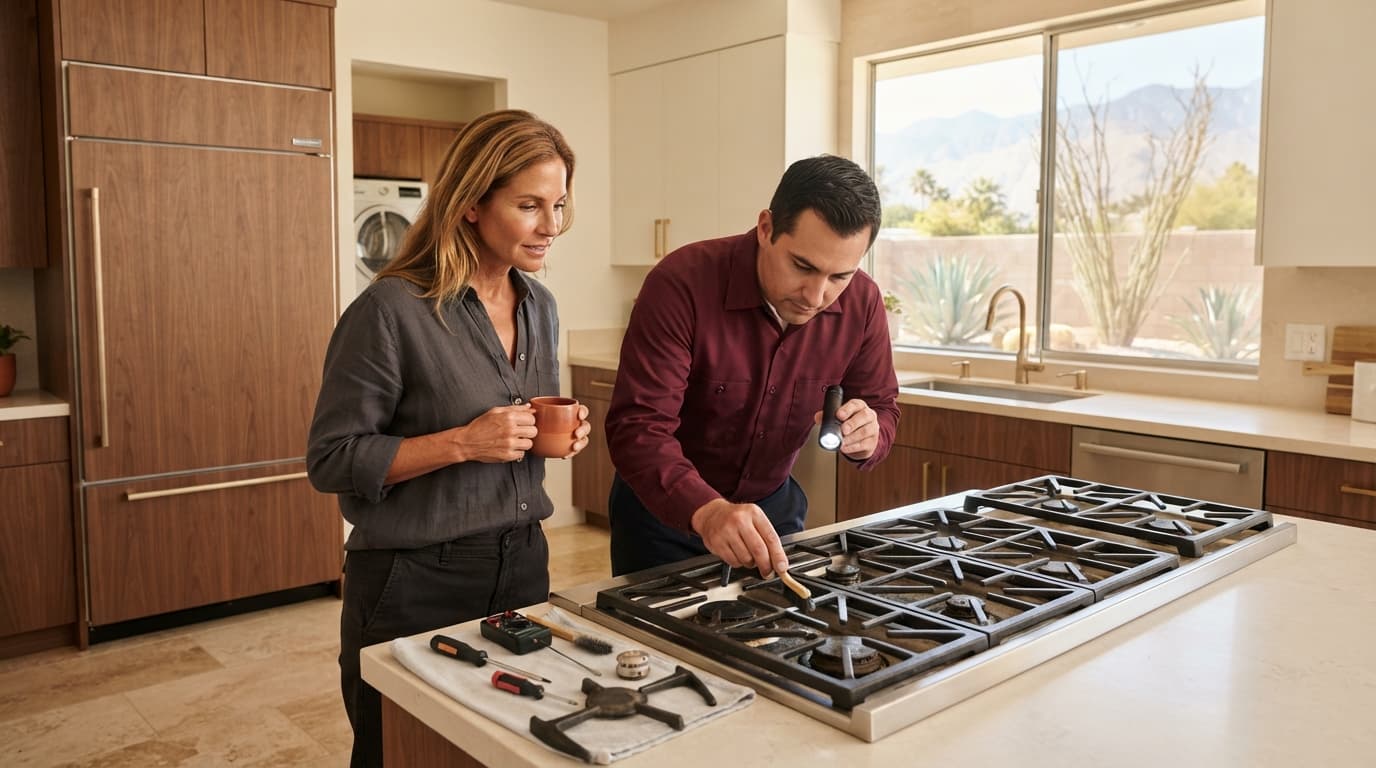 Gas Cooktop Repair: Burner Won't Light, Clicking, and Weak Flames in Palm Springs and the Coachella Valley