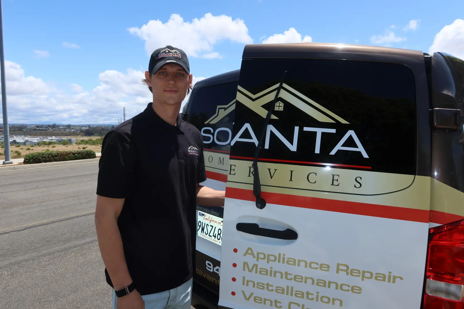 Solvanta technician arriving for a service call